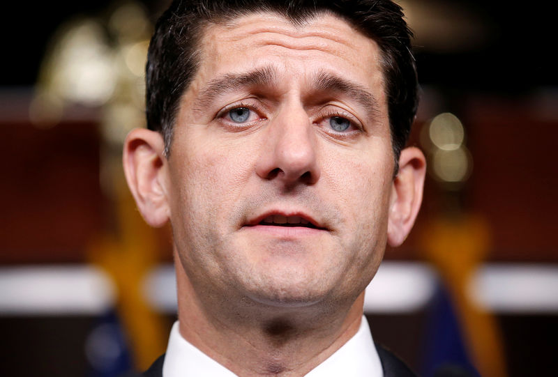 © Reuters. Speaker of the House Paul Ryan (R-WI) speaks during a press briefing on Capitol Hill in Washington