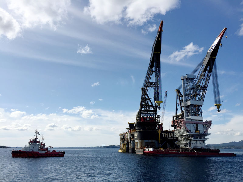 © Reuters. Буровая платформа на нефтяном месторождении Йохан Свердруп у берегов Норвегии