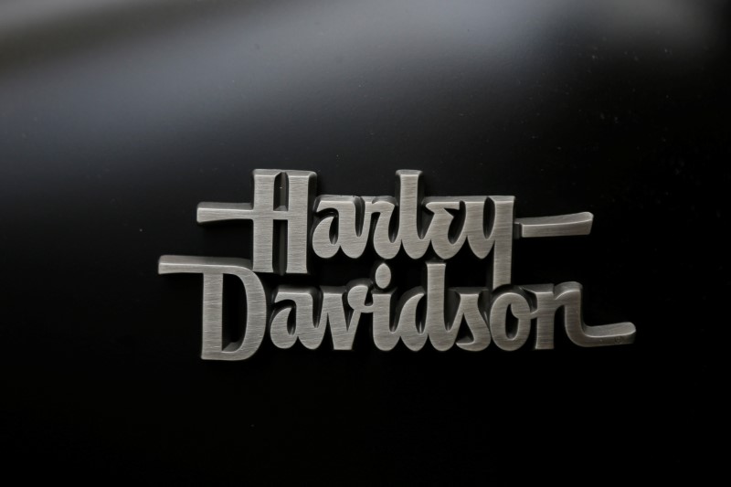 © Reuters. A detail of a commuter's Harley-Davidson motorcycle is photographed in Melbourne