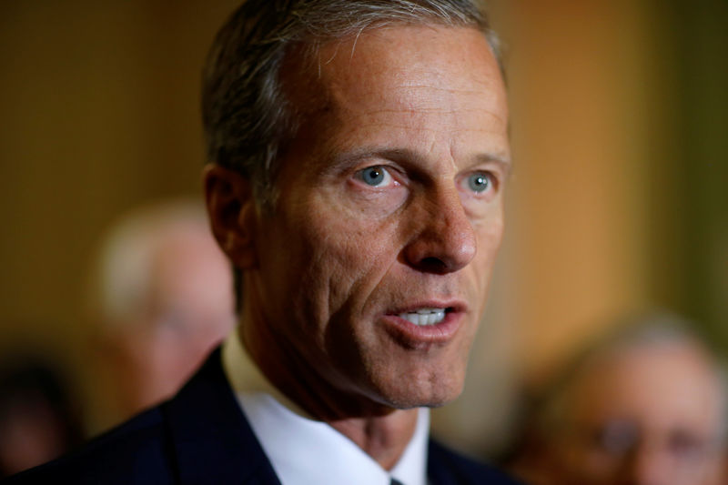 © Reuters. Senator John Thune (R-SD) speaks during a press conference on Capitol Hill in Washington