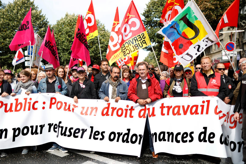 © Reuters. Protesto contra reforma trabalhista em Paris