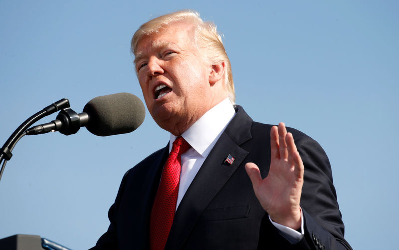 © Reuters. FILE PHOTO: Trump speaks at the  9/11 remembrance ceremony at the Pentagon in Arlington