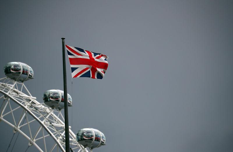 © Reuters. A Union Jack flag flies above the London Eye in London