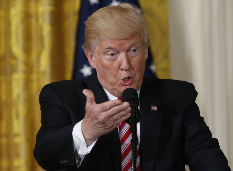 © Reuters. Presidente dos Estados Unidos, Donald Trump, durante coletiva de imprensa na Casa Branca, em Washington