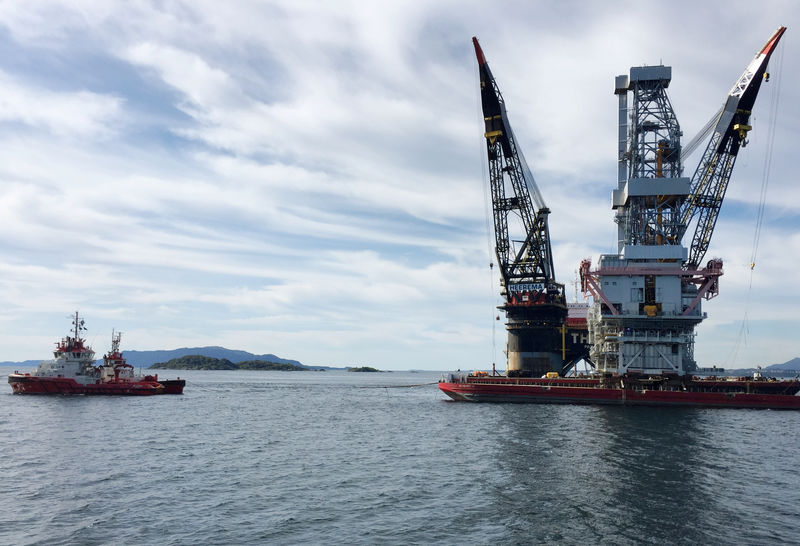 © Reuters. Буровая платформа на нефтяном месторождении Йохан Свердруп у берегов Норвегии