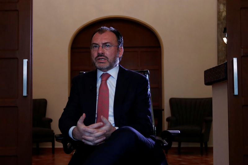 © Reuters. Mexico's Foreign Minister Luis Videgaray speaks during an interview with Reuters in Mexico City