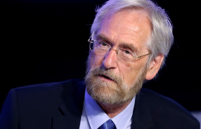 © Reuters. Praet speaks during a conference in Brussels