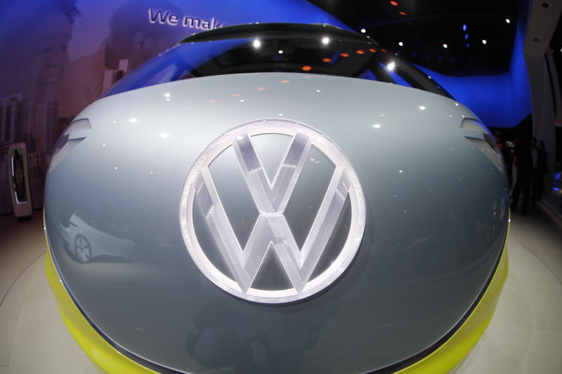 © Reuters. Volkswagen cars are pictured before the opening of the Frankfurt Motor Show (IAA) in Frankfurt, Germany