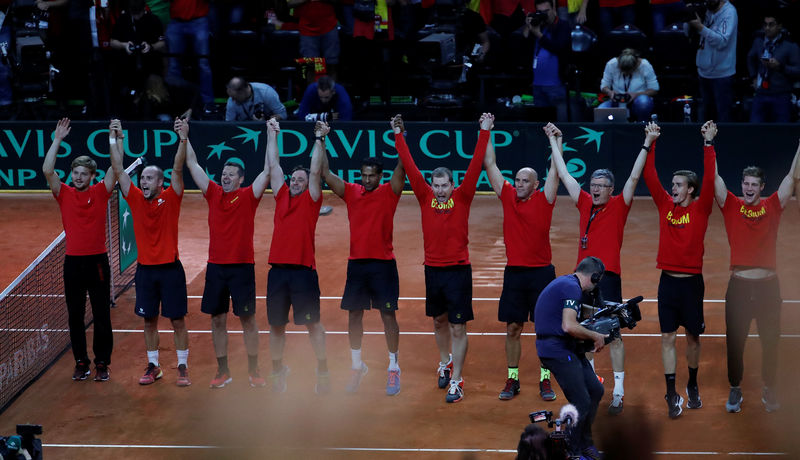 © Reuters. Davis Cup - Semi-Finals - Belgium vs Australia