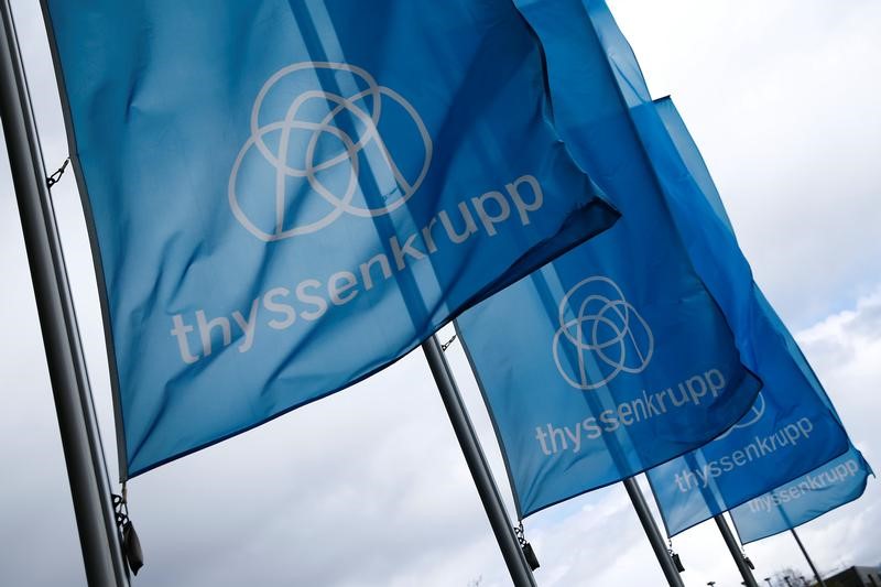 © Reuters. LE CONSEIL D'ENTREPRISE DE THYSSENKRUPP MOINS HOSTILE À TATA STEEL