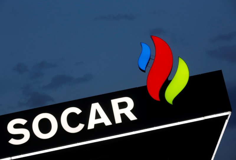 © Reuters. The logo of SOCAR Energy Switzerland is seen on a filling station in Bern
