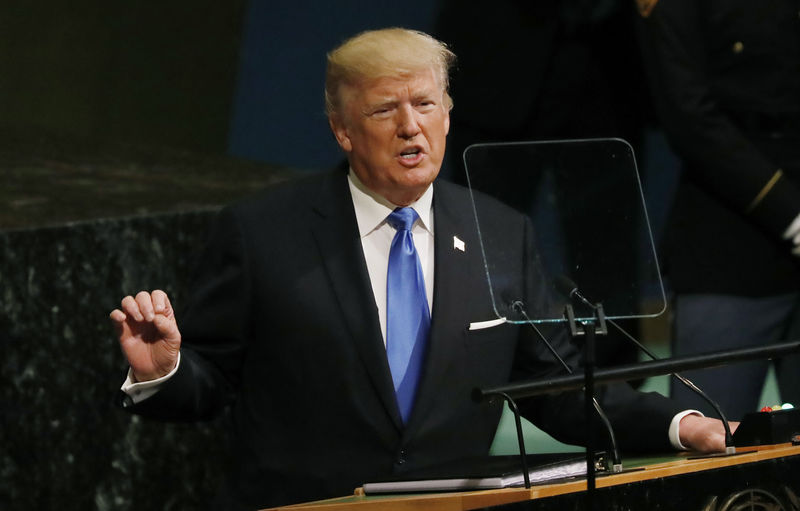 © Reuters. Presidente dos EUA, Donald Trump, em discurso na 72ª Assembleia Geral da ONU