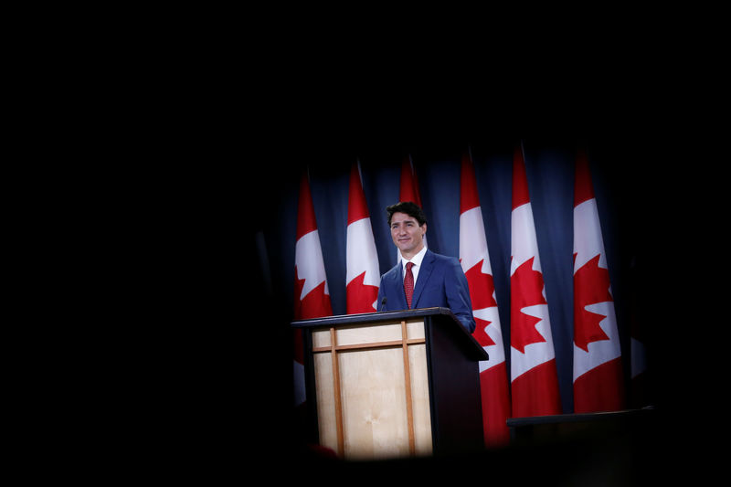 © Reuters. Canada's PM Trudeau takes part in a news conference in Ottawa