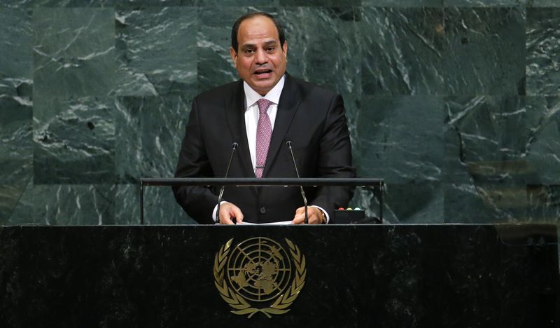 © Reuters. Egyptian President Al Sisi addresses the 72nd United Nations General Assembly at U.N. Headquarters in New York