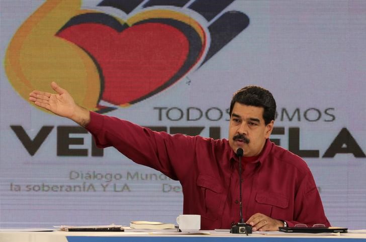 © Reuters. Presidente da Venezuela, Nicolás Maduro, faz discurso semanal em Caracas