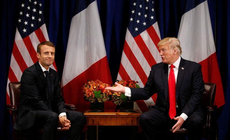 © Reuters. Trump se encontra com Macron em Nova York