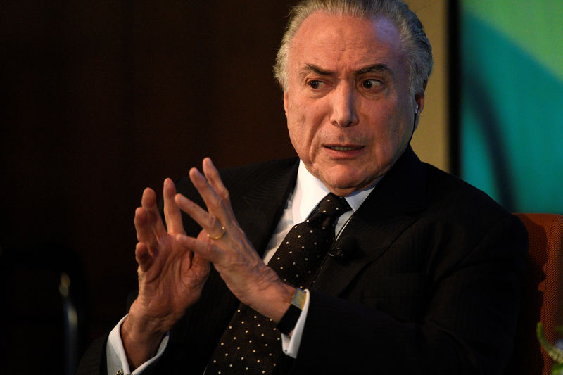 © Reuters. Temer fala em evento da Reuters em Nova York