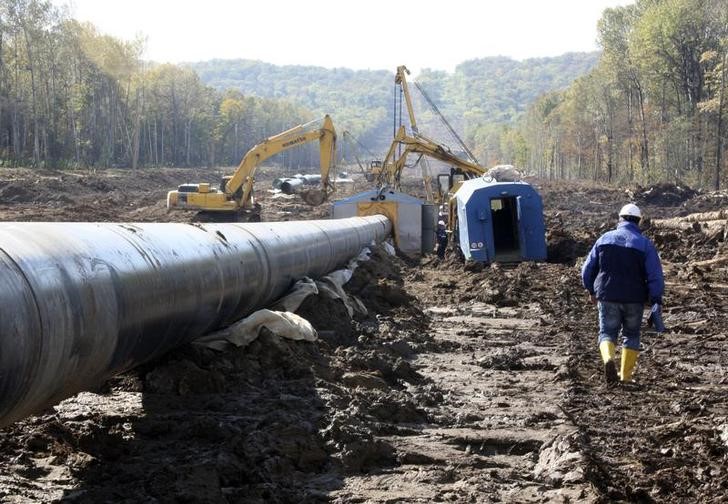 © Reuters. Строящийся трубопровод на Дальнем Востоке России