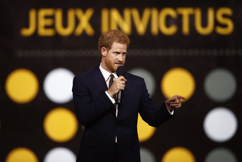 © Reuters. Britain's Prince Harry speaks during the opening ceremony for the Invictus Games in Toronto