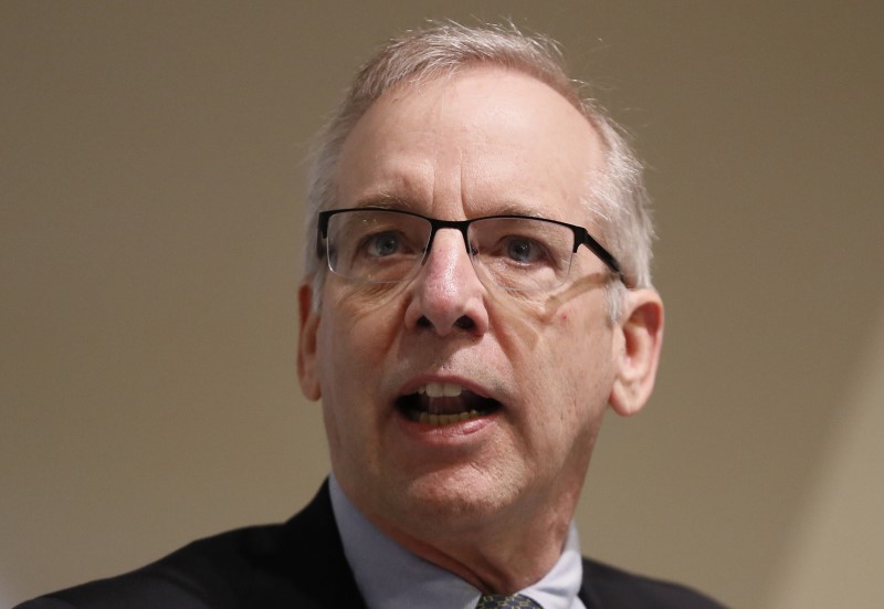 © Reuters. William C. Dudley, President and Chief Executive Officer of the Federal Reserve Bank of New York speaks during a panel discussion at The Bank of England in London