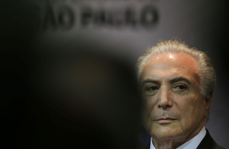 © Reuters. Presidente Michel Temer durante cerimônia, em São Paulo