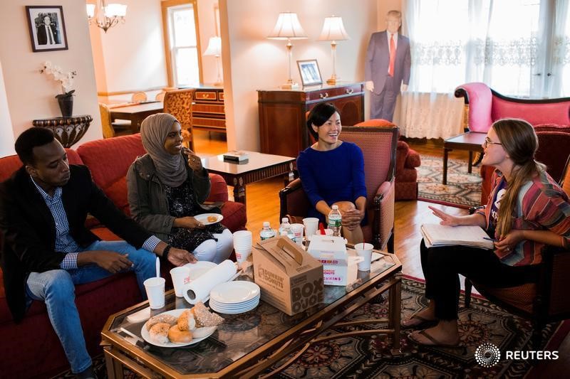 © Reuters. Aid agency Oxfam, invites refugees to spend the weekend at U.S. President Donald Trump's childhood home in Queens