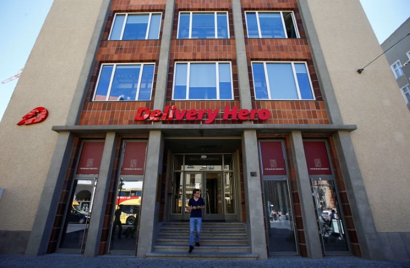 © Reuters. FILE PHOTO - The Delivery Hero headquarters is pictured in Berlin