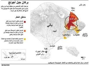 © Reuters. فرار 100 ألف إلى ملاجئ بإندونيسيا وسط تزايد المخاوف من ثوران بركان