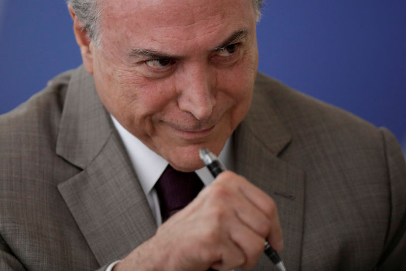 © Reuters. Presidente Michel Temer no Palácio do Planalto