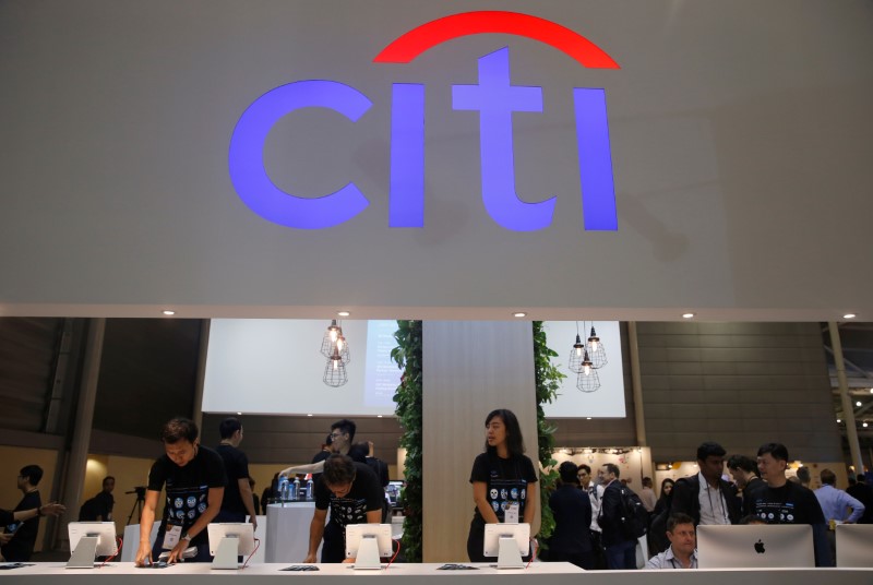 © Reuters. A Citibank booth at the Singapore Fintech Festival in Singapore