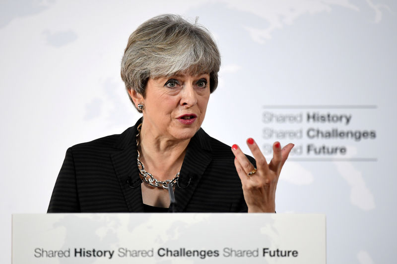 © Reuters. ماي تحاول تعزيز حزب المحافظين في بريطانيا خلال مؤتمره هذا الأسبوع