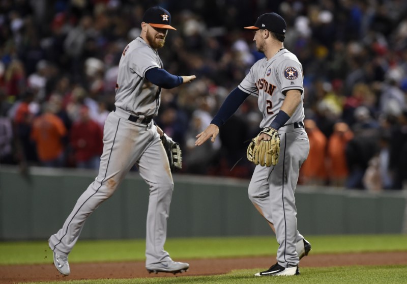 © Reuters. MLB: Houston Astros at Boston Red Sox