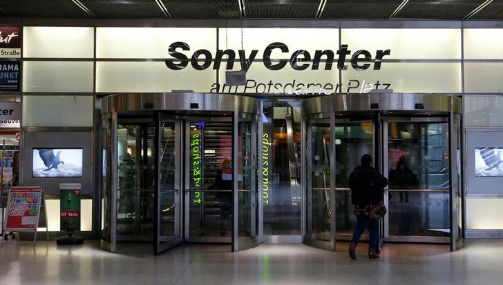 © Reuters. The underground entrance to the Sony Centre at Potsdamer Platz square is pictured in Berlin