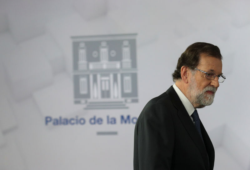 © Reuters. Primeiro-ministro da Espanha, Mariano Rajoy, no Palácio Moncloa, em Madri