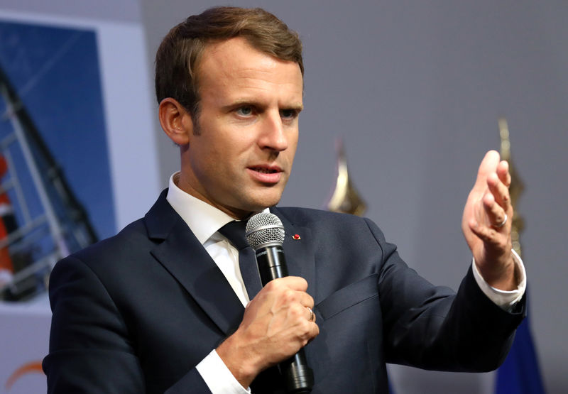 © Reuters. Presidente da França, Emmanuel Macron, discursa em evento sobre educação na França
