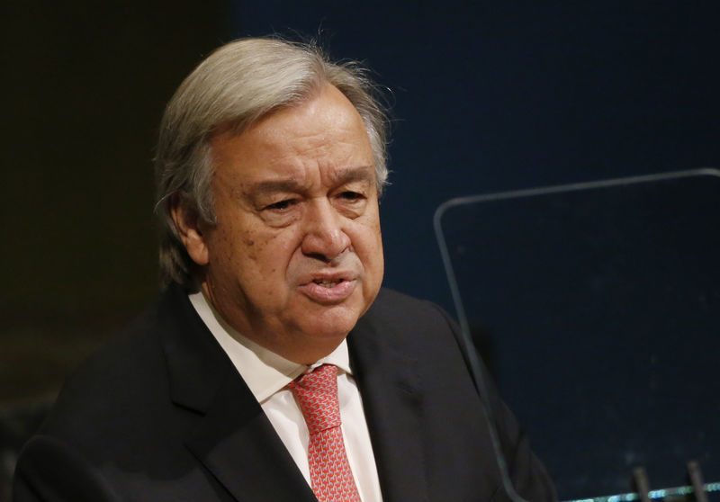 © Reuters. Secretário-geral da ONU, António Guterres, participa de Assembleia Geral das Nações Unidas em Nova York, EUA