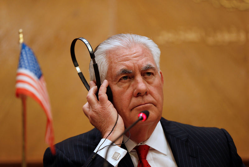 © Reuters. تيلرسون: خطة السلام الأمريكية بالشرق الأوسط في مرحلة "متقدمة جدا"