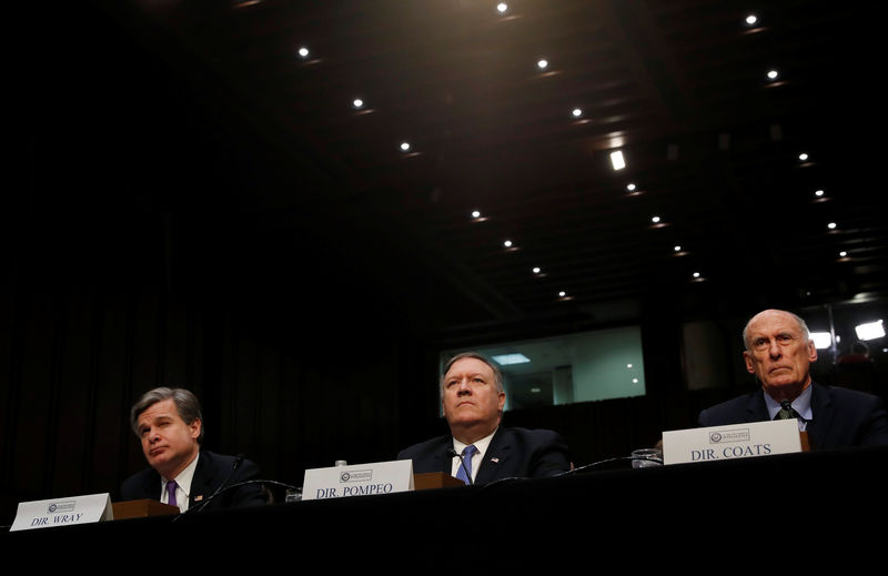 © Reuters. U.S. security chiefs testify before Senate Intelligence Committee hearing on "worldwide threats" on Capitol Hill in Washington