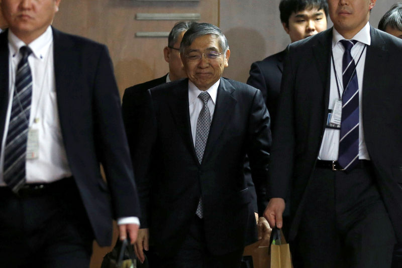 © Reuters. BANQUE DU JAPON: HARUHIKO KURODA RECONDUIT AU POSTE DE GOUVERNEUR