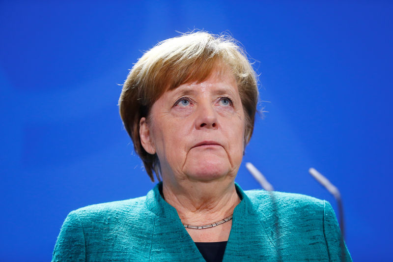 © Reuters. Chanceler alemã, Angela Merkel, durante entrevista coletiva após encontra com primeira-ministra britânica em Berlim