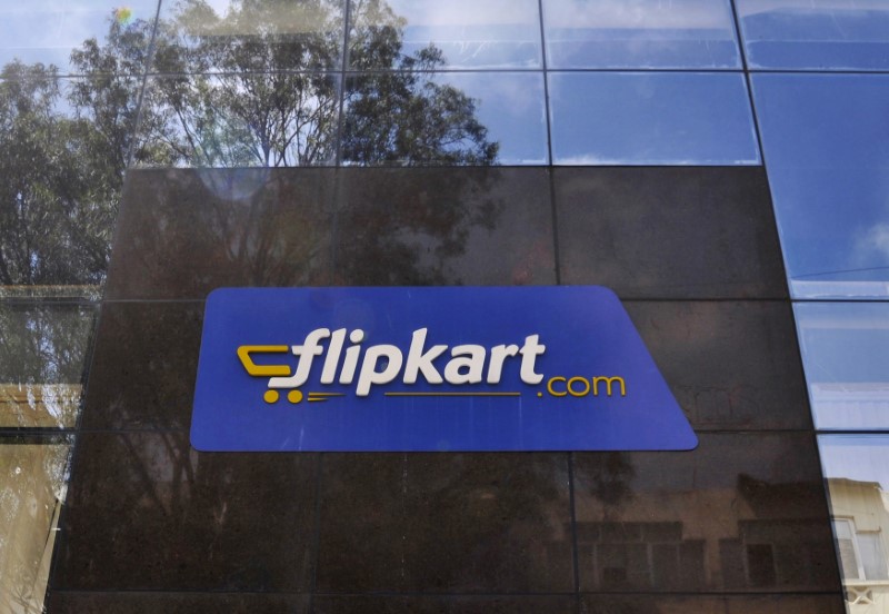 © Reuters. Logo do maior grupo indiano de comércio eletrônico Flipkart em prédio em Bengaluru, na Índia