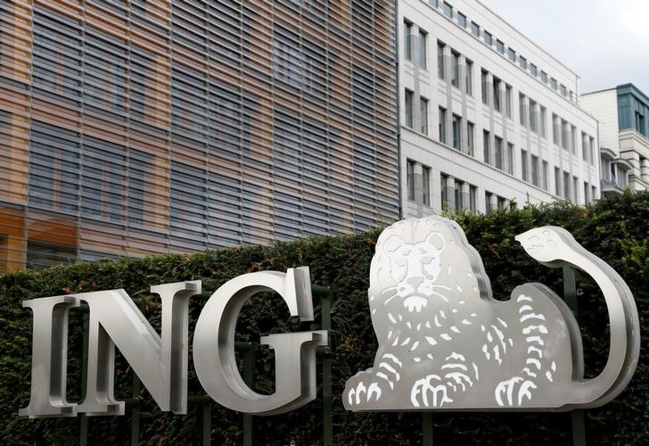 © Reuters. The logo of ING bank is pictured at the entrance of the group's main office in Brussels