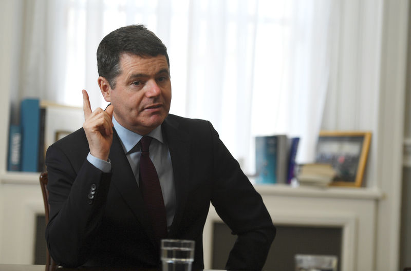 © Reuters. Ireland's Minister for Finance Paschal Donohoe speaks during an interview with Reuters at the Ministry of Finance in Dublin