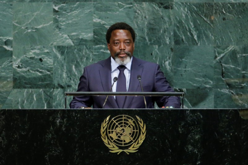 © Reuters. Joseph Kabila Kabange, President of the Democratic Republic of the Congo addresses the 72nd United Nations General Assembly at U.N. headquarters in New York