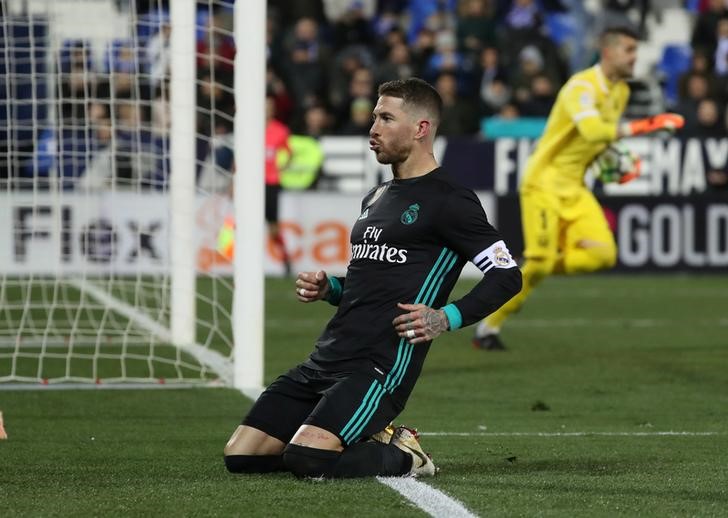 © Reuters. El Real Madrid vence 3-1 al Leganés y alcanza el tercer puesto de La Liga
