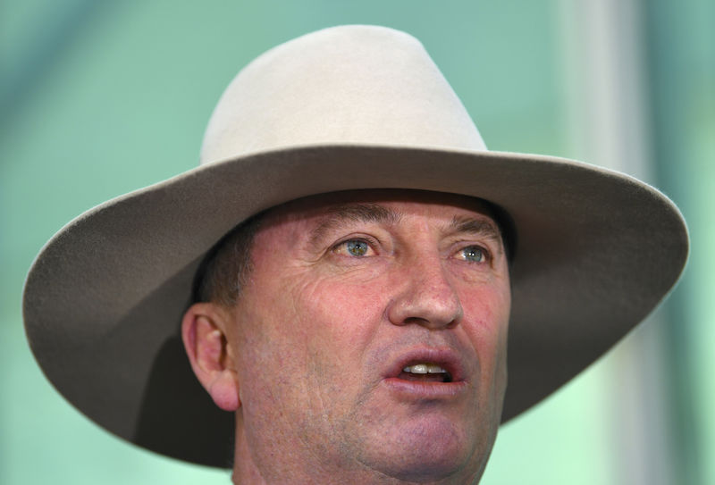 © Reuters. Vice-premiê da Austrália, Barnaby Joyce, durante coletiva de imprensa em Canberra
