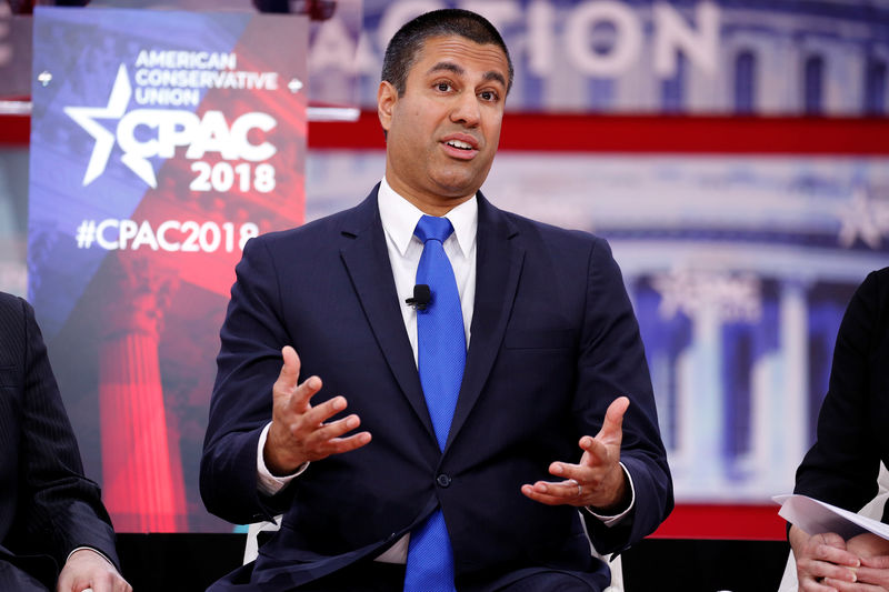 © Reuters. Chairman of the Federal Communications Commission Ajit Pai speaks at the Conservative Political Action Conference (CPAC) at National Harbor, Maryland