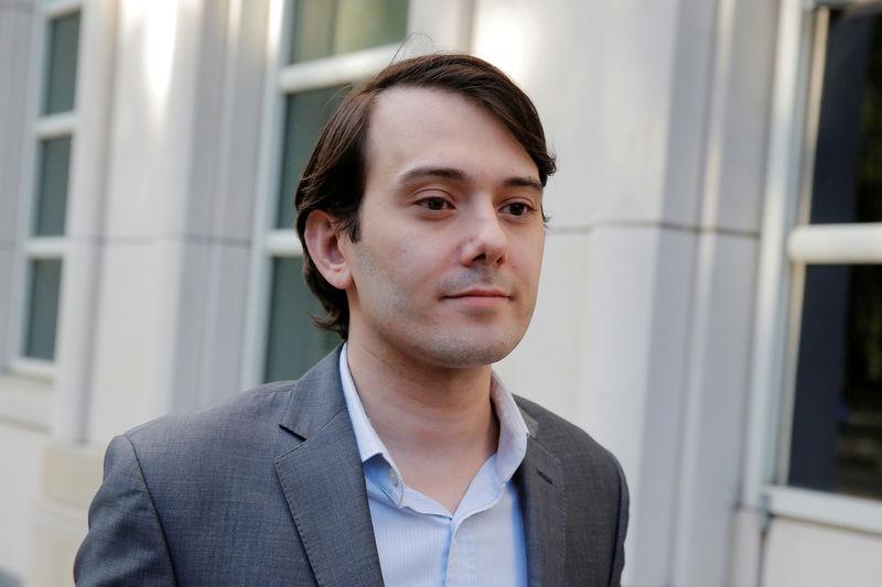 © Reuters. FILE PHOTO: Martin Shkreli departs after a hearing at U.S. Federal Court in Brooklyn New York