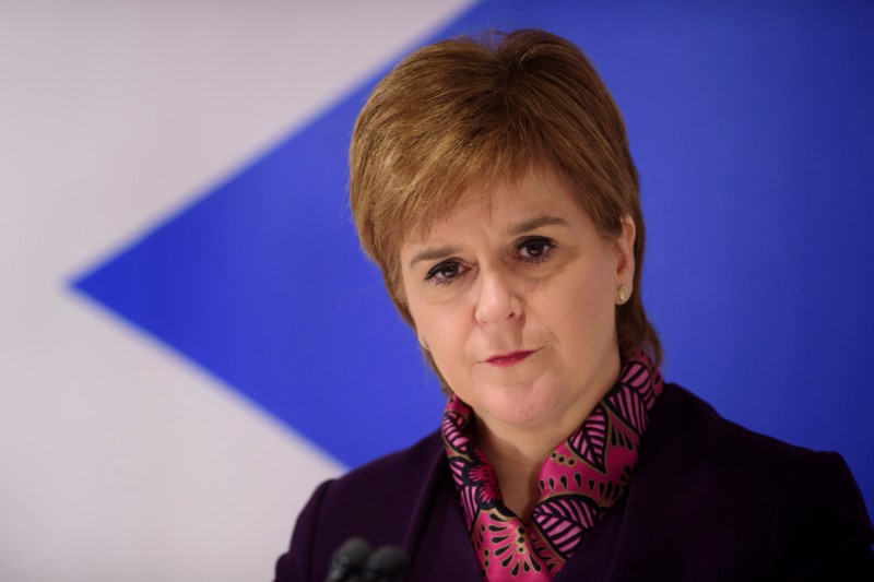 © Reuters. Primeira-ministra da Escócia, Nicola Sturgeon, durante evento em Edimburgo