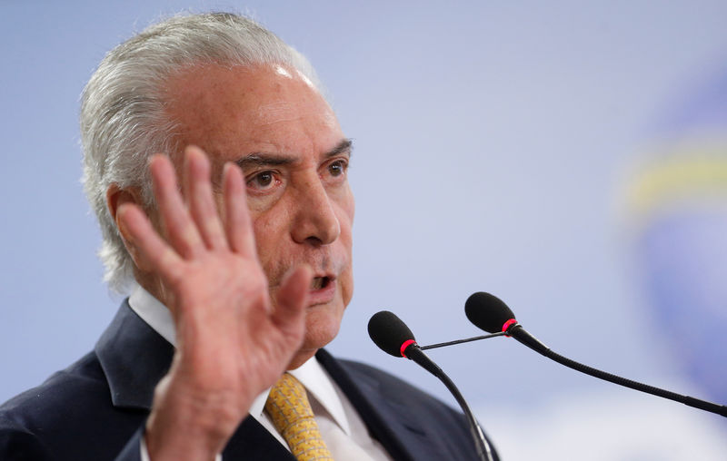 © Reuters. Presidente Michel Temer durante cerimônia em Brasília